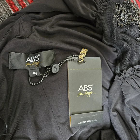 ABS Allen Schwartz Black One Sleeve Mini Dress - Picture 6 of 9